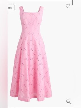 J. Crew Pink Eyelet Midi Dress
